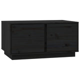 Tavolino da Salotto Nero 80x50x40 cm Legno Massello di Pino