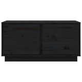 Tavolino da Salotto Nero 80x50x40 cm Legno Massello di Pino