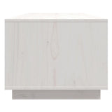 Tavolino da Salotto Bianco 110x50x40 cm Legno Massello di Pino