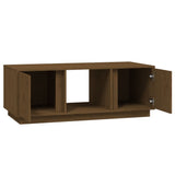Tavolino da Salotto ambra 110x50x40 cm Legno Massello di Pino