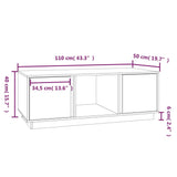 Tavolino da Salotto ambra 110x50x40 cm Legno Massello di Pino