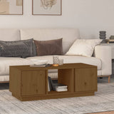 Tavolino da Salotto ambra 110x50x40 cm Legno Massello di Pino