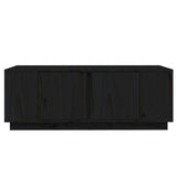 Tavolino da Salotto Nero 110x50x40 cm Legno Massello di Pino