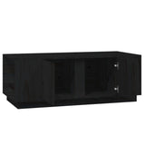 Tavolino da Salotto Nero 110x50x40 cm Legno Massello di Pino