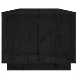 Tavolino da Salotto Nero 110x50x40 cm Legno Massello di Pino