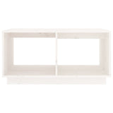 Tavolino da Salotto Bianco 80x50x40 cm Legno Massello di Pino