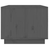 Tavolino da Salotto Grigio 80x50x40 cm Legno Massello di Pino