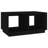 Tavolino da Salotto Nero 80x50x40 cm Legno Massello di Pino