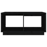 Tavolino da Salotto Nero 80x50x40 cm Legno Massello di Pino
