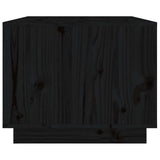 Tavolino da Salotto Nero 80x50x40 cm Legno Massello di Pino