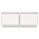 Tavolino da Salotto Bianco 80x50x35 cm Legno Massello di Pino
