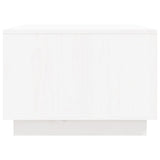 Tavolino da Salotto Bianco 80x50x35 cm Legno Massello di Pino