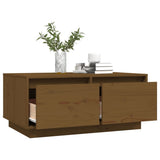 Tavolino da Salotto ambra 80x50x35 cm Legno Massello di Pino