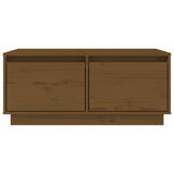 Tavolino da Salotto ambra 80x50x35 cm Legno Massello di Pino