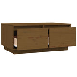 Tavolino da Salotto ambra 80x50x35 cm Legno Massello di Pino