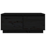 Tavolino da Salotto Nero 80x50x35 cm Legno Massello di Pino