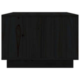 Tavolino da Salotto Nero 80x50x35 cm Legno Massello di Pino