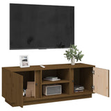 Mobile Porta TV ambra 110x35x40,5 cm in Legno Massello di Pino