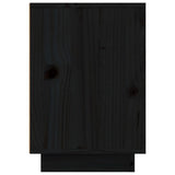 Comodino Nero 50x34x50 cm in Legno Massello di Pino