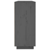 Credenza Grigia 120x35x80 cm in Legno Massello di Pino