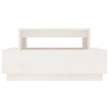 Tavolino da Salotto Bianco 80x55x40,5 cm Legno Massello di Pino