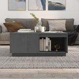 Tavolino da Salotto Grigio 100x101x40,5 cm Legno Massello Pino