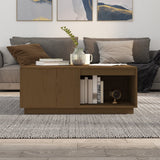 Tavolino da Salotto ambra 100x101x40,5cm Legno Massello di Pino