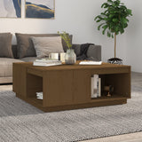 Tavolino da Salotto ambra 100x101x40,5cm Legno Massello di Pino