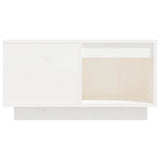 Tavolino da Salotto Bianco 60x61x32,5 cm Legno Massello di Pino