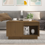Tavolino da Salotto ambra 60x61x32,5 cm Legno Massello di Pino