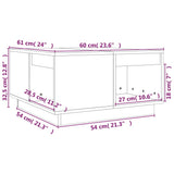 Tavolino da Salotto ambra 60x61x32,5 cm Legno Massello di Pino