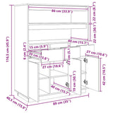 Credenza ambra 89x40x116,5 cm in Legno Massello di Pino