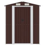 Capanno da Giardino Marrone Scuro 192x191x223cm Acciaio Zincato
