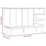 Credenza OTTA Marrone e Bianco 114x43x73,5 cm in Legno di Pino