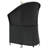 Set da Giardino 2 pz con Cuscini Nero in Polyrattan