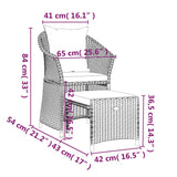 Set da Giardino 2 pz con Cuscini Nero in Polyrattan