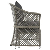 Set di Divani da Giardino 2 pz con Cuscini in Polyrattan Grigio