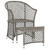 Set di Divani da Giardino 2 pz con Cuscini in Polyrattan Grigio