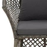 Set di Divani da Giardino 2 pz con Cuscini in Polyrattan Grigio