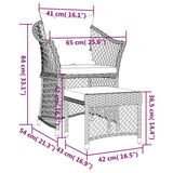 Set di Divani da Giardino 2 pz con Cuscini in Polyrattan Grigio