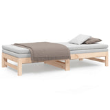 Dormeuse Estraibile 2x(75x190) cm Legno Massello di Pino