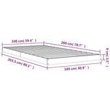 Giroletto senza Materasso 100x200 cm in Legno Massello di Pino
