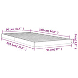 Giroletto 90x190 cm Single in Legno Massello di Pino