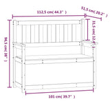 Panca Marrone Ambra 112,5x51,5x96,5cm in Legno Massello di Pino