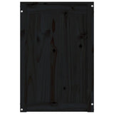Contenitore per Bucato Nero 44x44x66 cm Legno Massello Pino