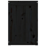 Contenitore per Bucato Nero 44x44x66 cm Legno Massello Pino