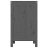 Contenitore per Bucato Grigio 44x44x76 cm Legno Massello Pino