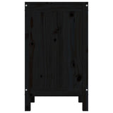 Contenitore per Bucato Nero 44x44x76 cm Legno Massello Pino