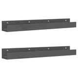 Mensole da Parete 2 pz Grigio 80x12x9cm Legno Massello di Pino