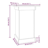 Portafiori grigio 40x40x60 cm in Legno Massello di Pino